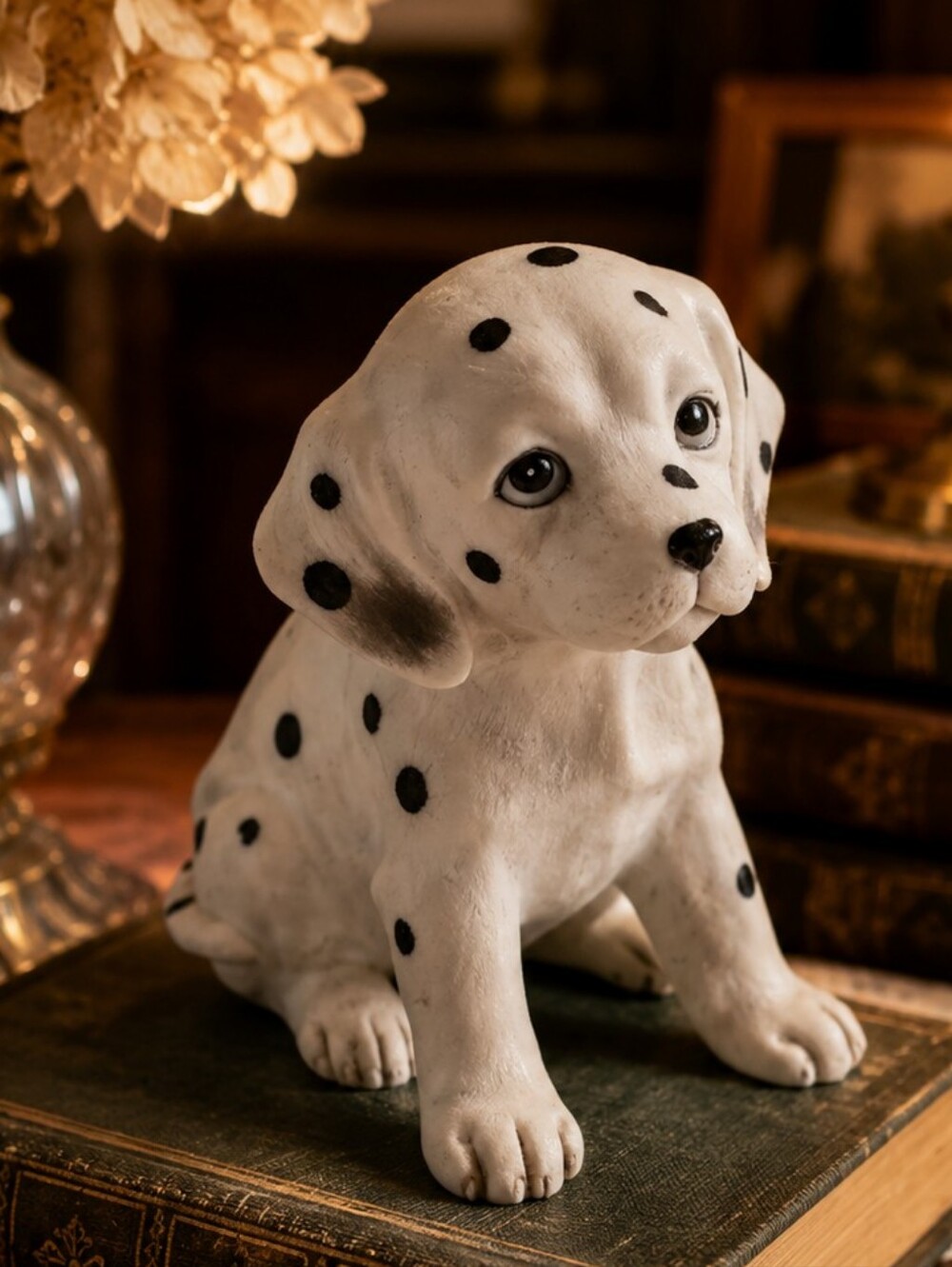 Vintage HOMCO Dalmatian Puppy Figurine #1467 Black White Dog Decor